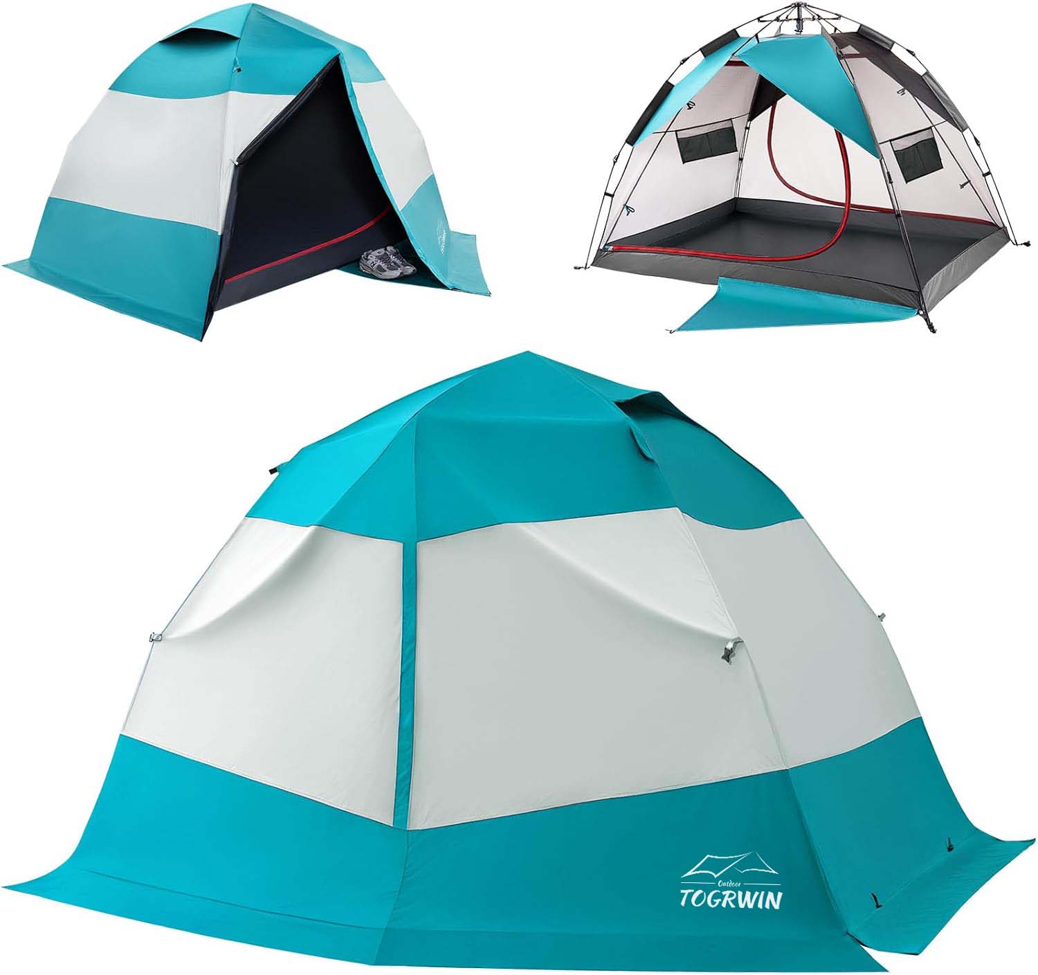 Torgwin Camping Puball 2 Duine, Uiscedhíonach & Blackout Ciseal Dúbailte Pop Up Up Allamuigh